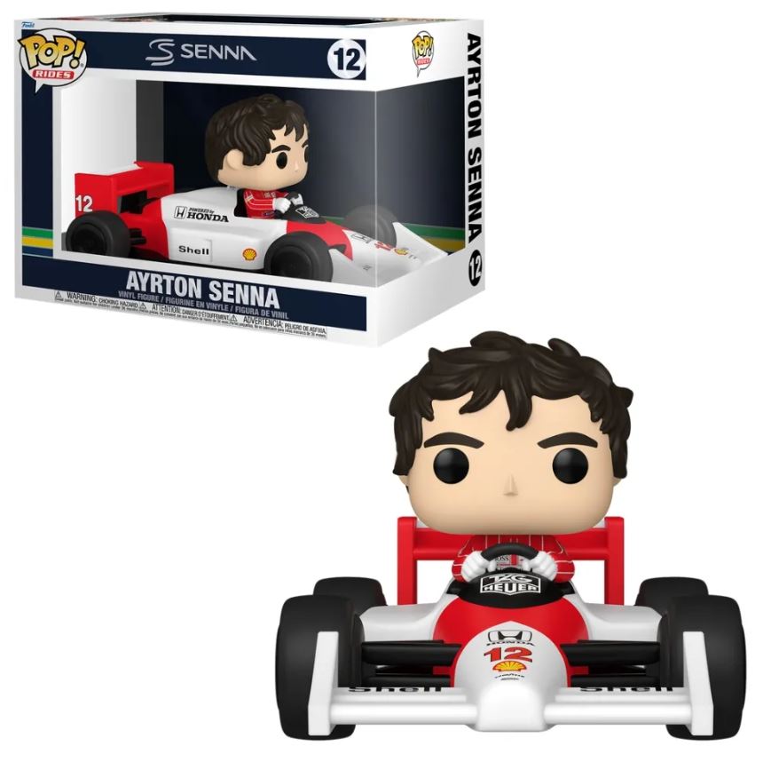 Carro Formula 1 do piloto Airton Senna em formato Funko Pop!