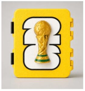 Caixas desenvolvida em 3D para a Copa do Mundo de 2026
